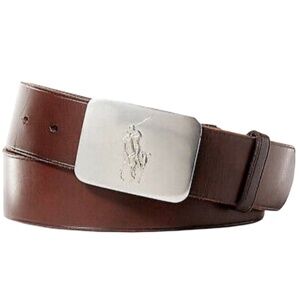 Polo Ralph Lauren Men’s Smooth Leather Plaque Belt